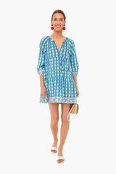 Stem Green and Cornflower Blue Gingham Priya Dress